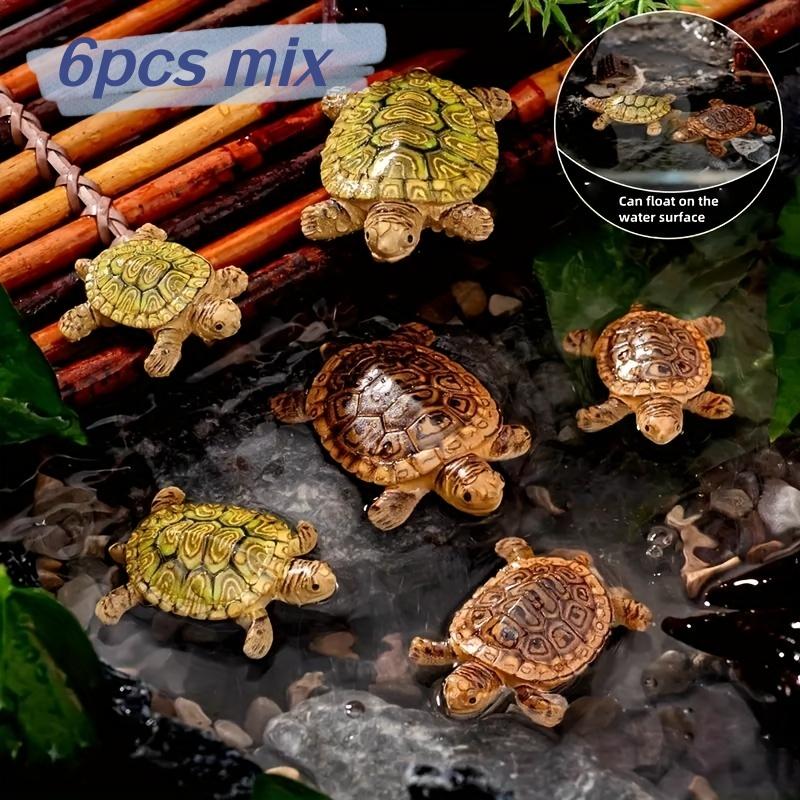 Aquarium Moss - 6 Patung Kura-Kura Mini untuk Dekorasi