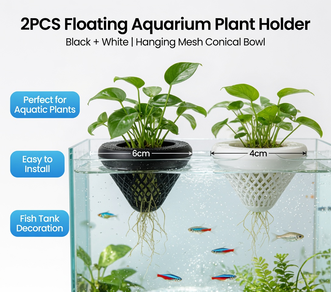 2 Buah Tempat Tanaman Akuarium - Plant Aquarium Pot ulasan dan harga